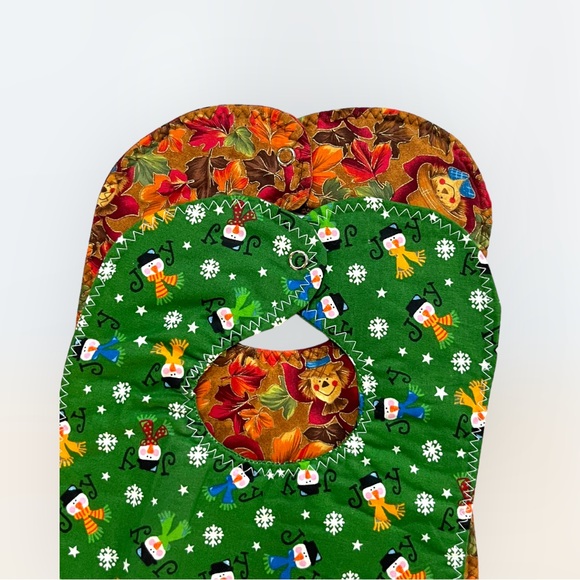 Lot/2 Handmade Bib Fall/Winter Seasons - Picture 11 of 12